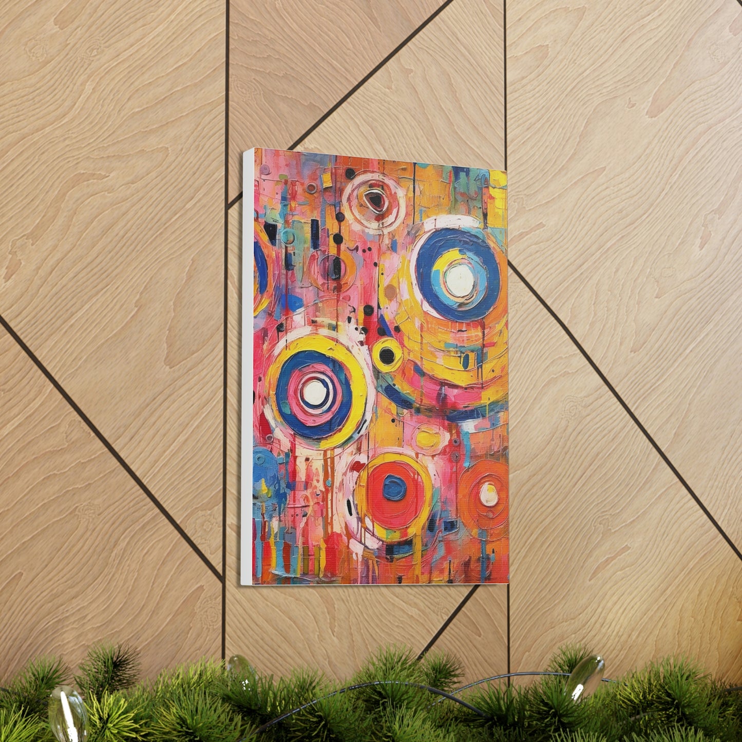 Abstract Collaborative Art, Unique Styles Fusion, Bold Color Display, Dynamic Shapes Mix Canvas Oil Painting