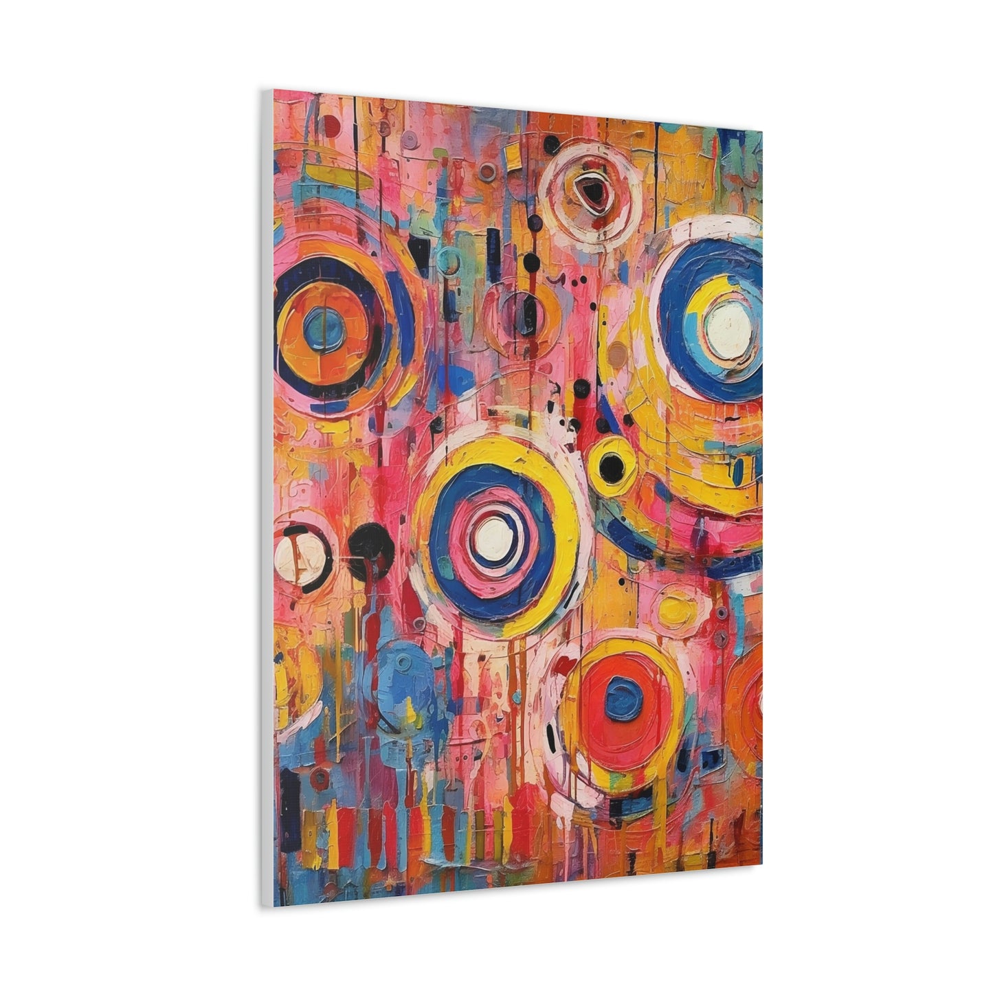 Abstract Collaborative Art, Unique Styles Fusion, Bold Color Display, Dynamic Shapes Mix Canvas Oil Painting